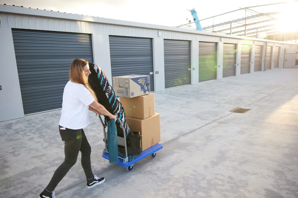 Moving boxes at Stash-It Self Storage in Hamilton